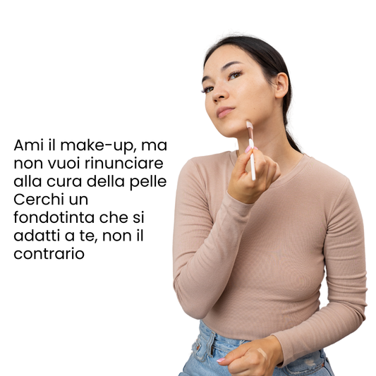 Applicazione fondotinta ibrido viso - makeup naturale effetto seconda pelle
