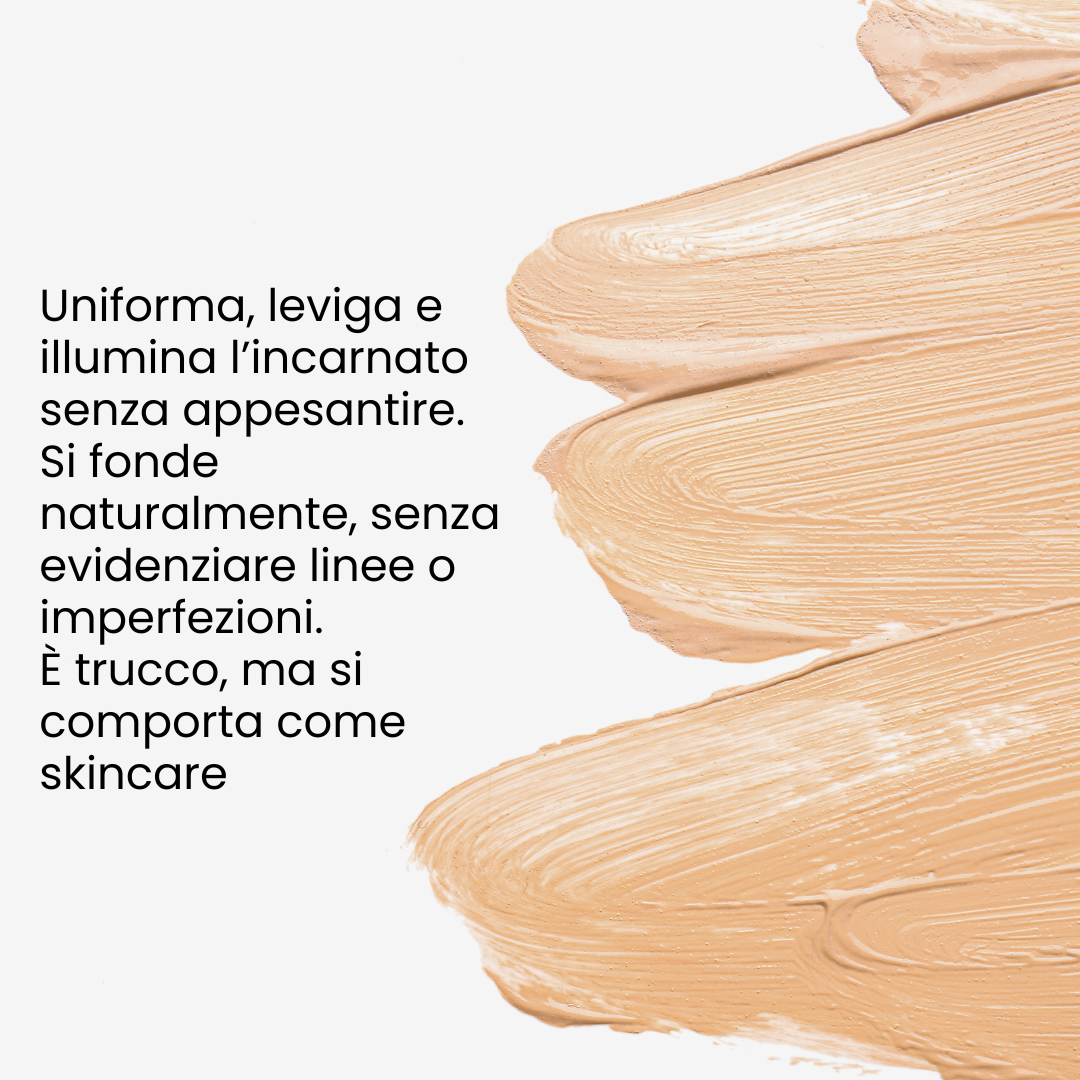 Texture fondotinta cremoso - formula ibrida con attivi idratanti skincare