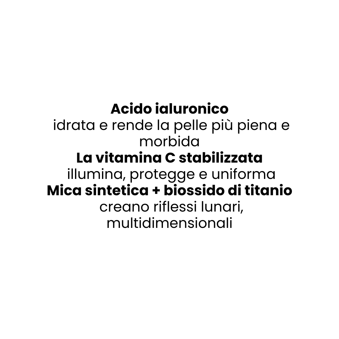 Ombretto argento con attivi skincare - makeup ibrido idratante illuminante