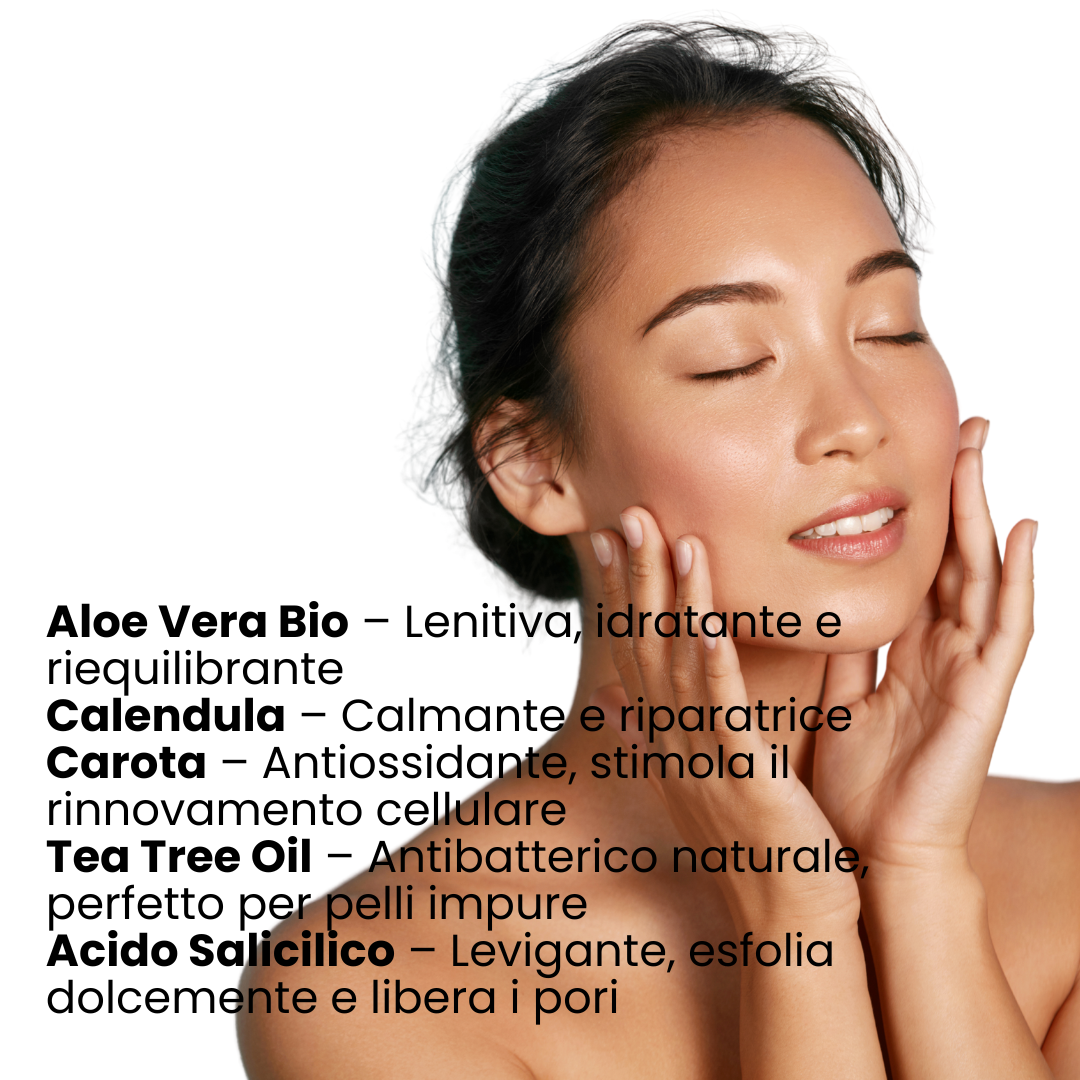 Ingredienti naturali kit purificante - cosmetici multifunzione Tu Sei Pelle opaca e purificata - risultati emulsione opacizzante pelli grasse