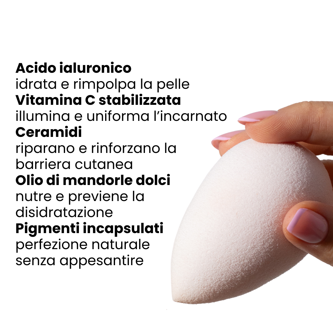 Ingredienti naturali fondotinta - makeup ibrido idratante con skincare attivi